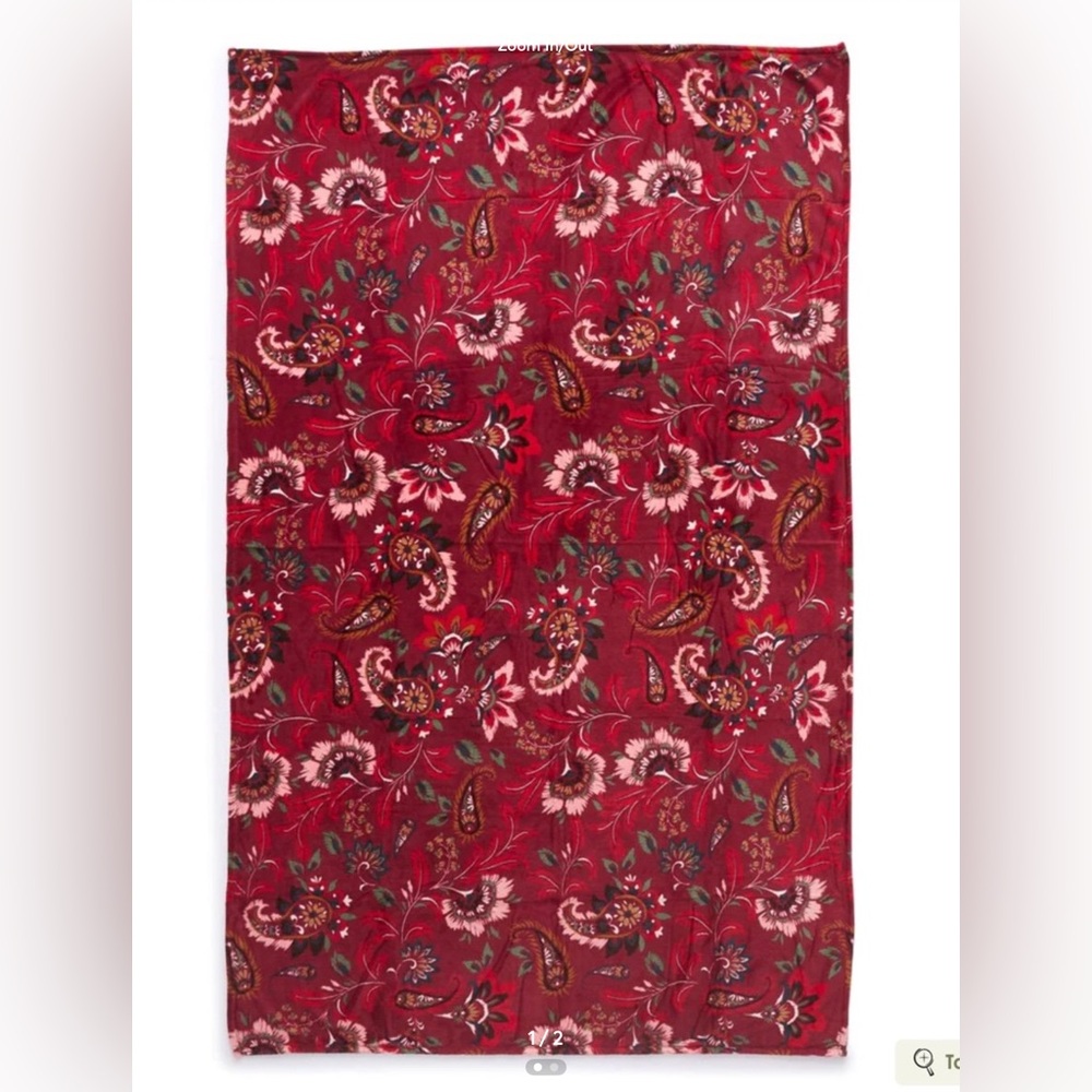 Vera Bradley Venetian Paisley Tibetan Red Throw Blanket in Fleece